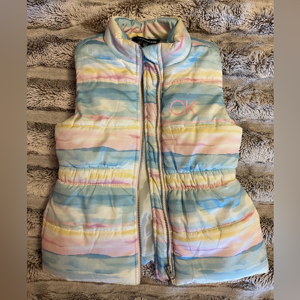 NWOT! Girls’ Calvin Klein Jeans Multicolor Puffer Vest